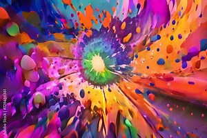 Colorful fantasy children background. Color plasticine ink explosion.