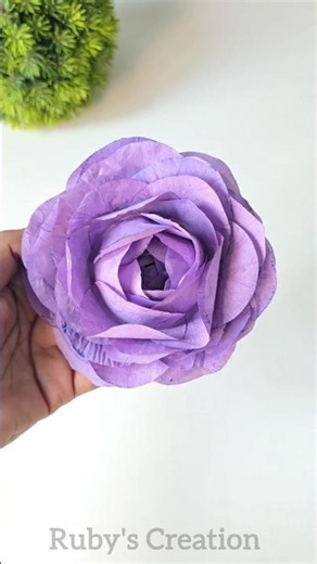 Handmade Tissue Paper Rose Tutorial 🌸 | Easy DIY Craft #youtubeshorts