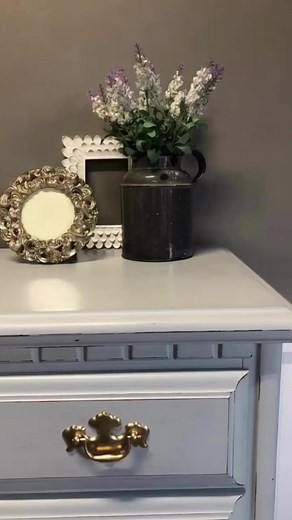 #beforeandafter dresser makeover! 🖌️ @3inspiredco gave this dresser an update using One Step Paint in color Summer Regata! From aged & outdated to modern & fresh!⁠⁠ No stripping, sanding, or priming needed with our One Step Paint.⁠ Shop here! https://www.amyhowardhome.com/collections/all-one-step-paint-colors | Amy Howard At Home