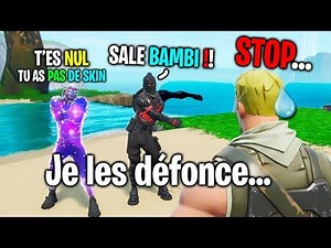 Ces 2 frères aux Skin RARES se moquent de mon Skin BAMBI sur Fortnite, Je leur montre mon niveau...