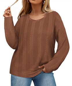 CASSIE LIZ Plus Size Sweaters 3X Womens Crew Neck Knit Pullover Fall Fashion Khaki Loose Fit Winter Dressy 3XL 22W 24W - Walmart.com