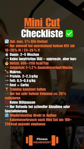 Mini-Cut-Checkliste