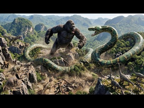 King Kong vs Giant Python — Epic Mountain Jungle Battle!