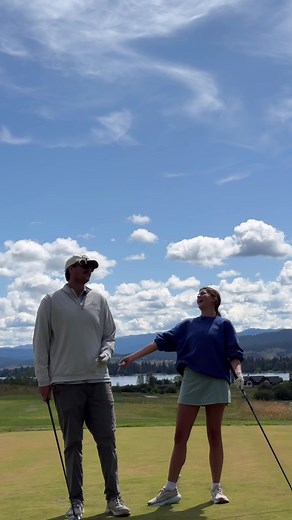 Brother and Sister Golf Match Challenge on the Course