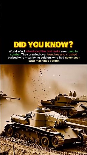 The First Tanks Ever Used in War — WW1 Shock 😳🚜 #historyfacts #tankmuseum #tankon
