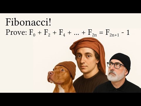 Fibonacci | Prove 𝐹₀ + 𝐹₂ + 𝐹₄ + ⋯ + 𝐹₂ₙ = 𝐹₂ₙ₊₁ − 1 | Discrete Math | Number Theory | Induction