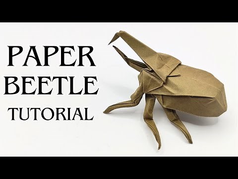 Origami BEETLE tutorial by Jo Nakashima | How to fold a paper beetle