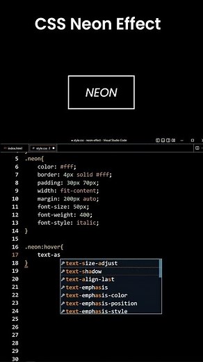 CSS Neon Effect #shorts