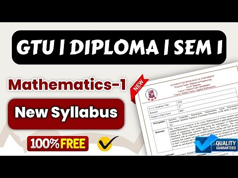 GTU | Diploma 1st Semester | Mathematics-1 | New Syllabus 2025-26 | Free Course