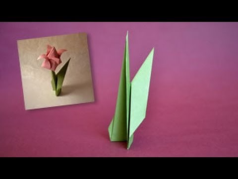 Origami Flower Stem Instructions: www.Origami-Fun.com