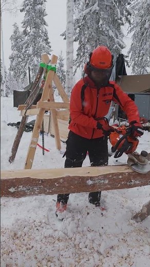Debarking logs for my off-grid cabin!