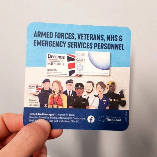 Did you know Greene King offer 20% off food with Blue Light Card! Let us know if you find one of their BLC branded coasters or posters! #bluelightcard #greeneking #blc | Blue Light Card