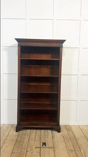 Solid Oak Open Bookcase | Classic English Design | Antique Furniture Inspiration