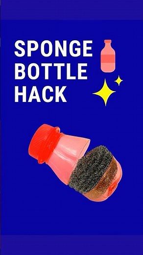 Bottle Sponge Hack – Genius DIY Scrubber! 🧽✨#bottle #hack #spongebob #diy
