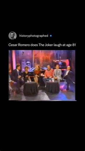 Cesar Romero originated the live-action role of a vibrant, campy Joker in the 1966 Batman television series and the spin-off film. He famously refused to shave his mustache, which was covered by white clown makeup, and his natural chuckle was adopted as the character's iconic laugh. Credit: @fox | History In Pictures