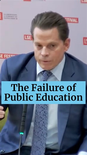 Anthony Scaramucci on Instagram: "America’s real failure isn’t innovation or capitalism — it’s education. Our universities - A+. World class. But K–12 - Uneven, zip-code driven, and frankly unfair. If you tell me a kid’s ZIP code, I can tell you the quality of their public education. That shouldn’t be true in a country that claims equal opportunity. Fifty years ago, we tried to level the field — state funding, federal support, real civic education. We taught separation of powers. We taught why t