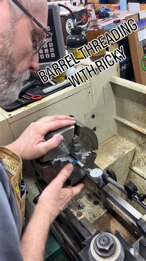 Maverick Gunworks LLC - Chris Kistner on Instagram: "Ricky is threading a barrel in the shop today!"
