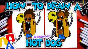 How To Draw A Hot Dog Werewolf For Halloween