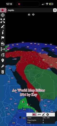 World 1914 Map with provinces - by Key #history #ww1 #map