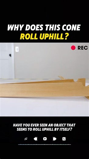 Why does this cone roll uphill #shortvideo #knowledge #sciecne #fyp