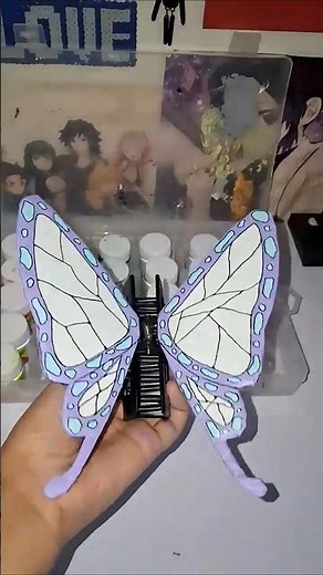 Diy shinobu hair clip 💟👾#tutorial #diy #craft #diyideas #shinobu #animecosplay #shorts #skcraftzone