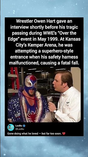 Wrestler Owen Hart gave an interview shortly before his tragic passing during WWE's "Over the Edge"