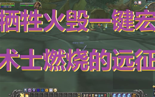 魔兽世界TBC2.43版本70级牺牲火毁灭术士一键输出宏木桩爆炸伤害演示天赋技能手法教学-燃烧的远征仙女大大一键宏牺牲暗毁术士