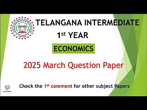 TS TG Inter 1st Year Economics 2025 March previous Question Papers IPE Telangana intermediate