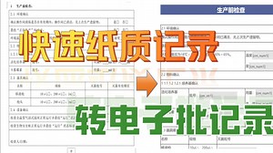 纸质记录转电子批记录介绍/流程MES系统/制药食品行业