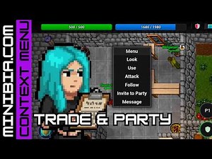 [Minibia] Using the context menu (Trading and using a Party)