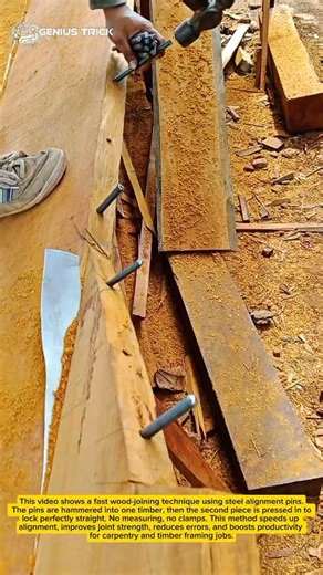 Smart Wood Joinery Hack Using Steel Pins | Fast & Strong Timber Alignment
