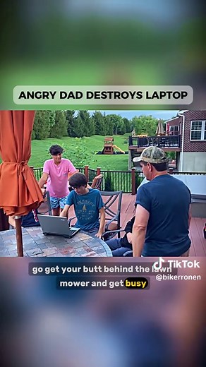 Angry Dad Destroys Laptop in Epic Moment