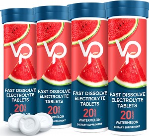 Venture Pal Chewable Electrolyte Tablets, 80 Count Fast-Dissolve Sugar-Free Stick Salt Tablets - for Rapid Hydration, Outdoor Running, Hiking, Sports | Keto & Vegan Friendly | 4 Pack