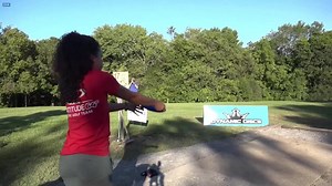 Right at it. Rebecca Cox with the 415ft park job. 😤 #MusicCityOpen | Disc Golf Pro Tour