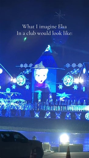 Anyone else seen Elsa at a rave? #christmas #frozen #elsa #christmaslights #lightshow