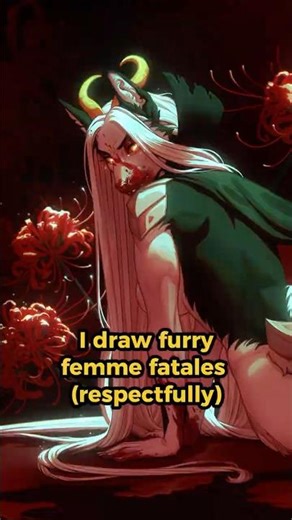 Furry artist. Femme fatales. Respectfully #artshorts #furry #drawingprocess #furryspeedpaint #art