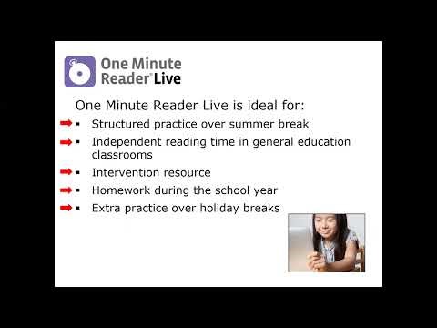 One Minute Reader Live: A Summer Solution
