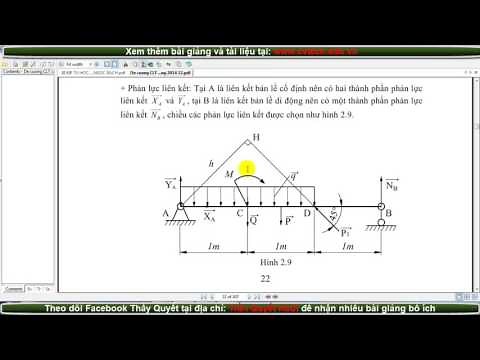 BÀI GIẢNG CƠ LÝ THUYẾT - TĨNH HỌC: TÌM PHẢN LỰC LIÊN KẾT BÀI TOÁN MỘT VẬT