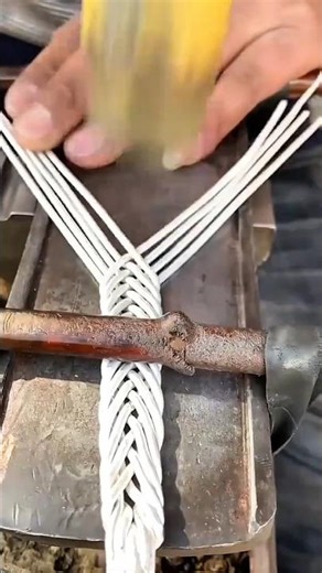 Weaving White Cords into a Strong Braid Using a Manual Tool