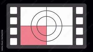 2D Animation of Cinema Countdown Counter Isolated On Transparent Background