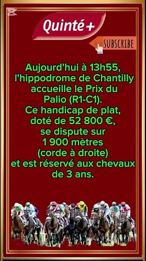 Chantilly 30/03/2026 : Qui va gagner le Prix du Palio #pmu #pronostics