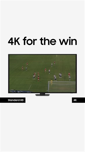 What’s 4K? Four times the pixels of Full HD — meaning sharper passes, smoother motion, and every goal in lifelike detail. Bring the action home with a Samsung 4K TV. ⚽️ | Samsung