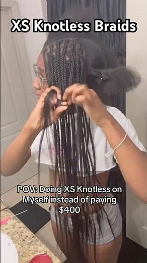 Doing Extra Small Knotless Braids on Myself | Natural Hair Styles | #protectivestyle #natural #hair