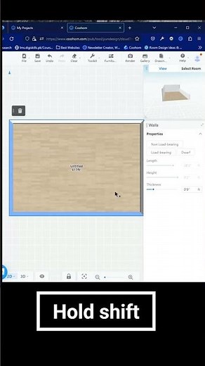 How to build half wall in coohom | Coohom tutorial | #homedesigners #coohomtutorial #shorts