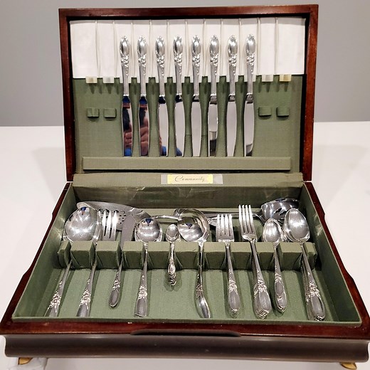Vintage Community Silverplate Flatware Set “white Orchid” 1953 Pattern – 58 Pcs W/ Wooden Chest – Elegant Floral Design No.ds057 - Etsy