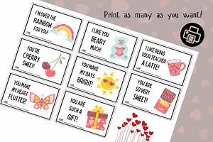 Printable Pink Valentines Day Cards Fun & Charming Set Canva Editable Worksheets PDF File - Etsy UK
