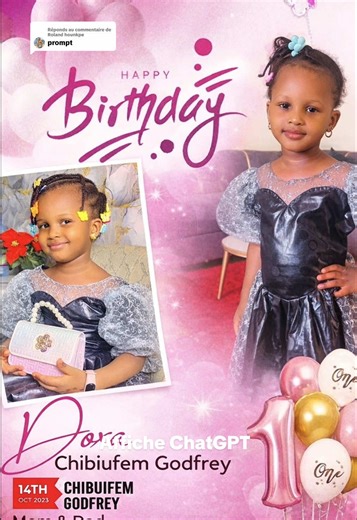 Réponse à @Roland hounkpe 🚀 Crée des affiches PRO avec ChatGPT en quelques secondes ! Aucune retouche sur le visage, aucun logiciel compliqué. Je te montre l’image réelle… et le résultat final 😳🔥 Tout ce que tu as à faire : copier le prompt, importer ta photo et BOOM 💥 👉 Partage cette vidéo maintenant et je t’envoie le prompt en message privé ! Hashtags (5 maximum comme demandé) : #C#ChatGPTI#IntelligenceArtificielleD#DesignFacileA#AstuceTikTokCréationVisuelle