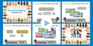 Adding Canadian Coins and Bills PowerPoint Quiz
