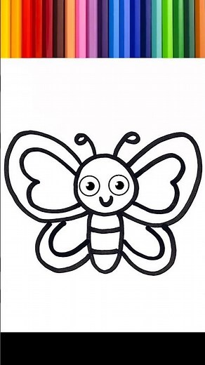 🌈 Drawing, painting and coloring a butterfly for children | children's song. ⭐ #160