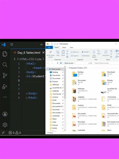 Creating Table Using HTML #coding #html5 #webdevelopment #website